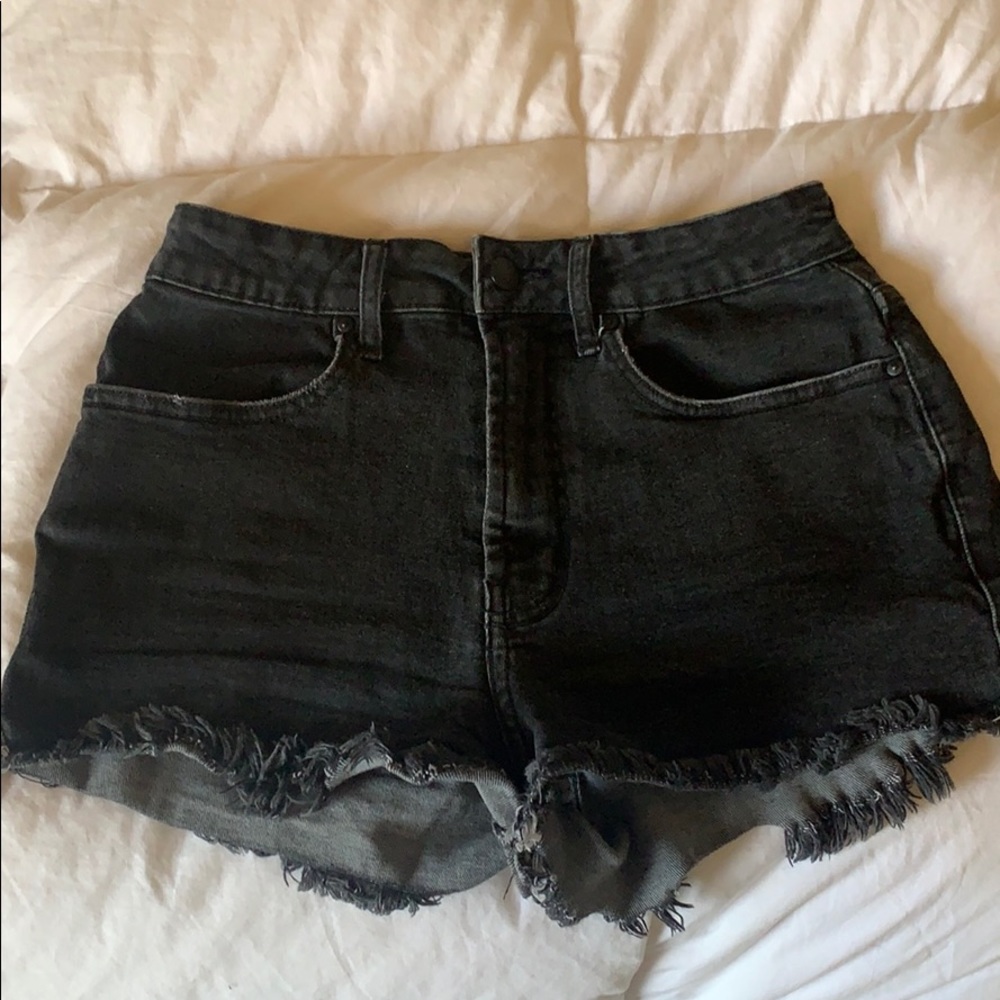 Black jean shorts